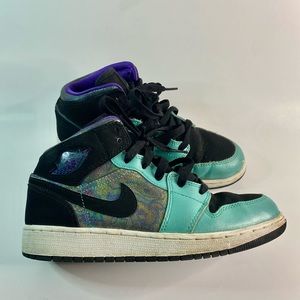 Girls 5Y Air Jordan 1 Mid atomic teal black ultra